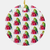 Schattigee parkiet en kerstcadeau keramisch ornament (Achterkant)
