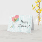 Schattigee Parkiet Verjaardag Wenskaart Kaart (Gele Bloem)