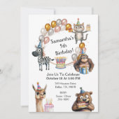 Schattigee Partij DierenVerjaardagsfeestuitnodigin Kaart (Voorkant)