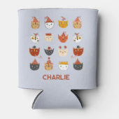 Schattigee Partij Kat Gepersonaliseerde Naam Blikjeskoeler (Voorkant)