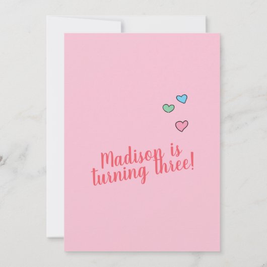 Schattigee Partij Llamacorn Verjaardagsuitnodiging Kaart (Achterkant)