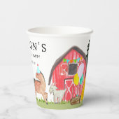 Schattigee Party Schuur Dieren Vrachtwagen Kinder Papieren Bekers (Achterkant)