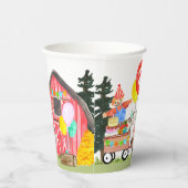 Schattigee Party Schuur Dieren Vrachtwagen Kinder  Papieren Bekers (Rechts)