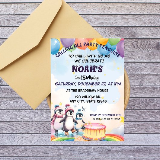 Schattigee Party Verjaardags Jongen Waterverf Ping Kaart