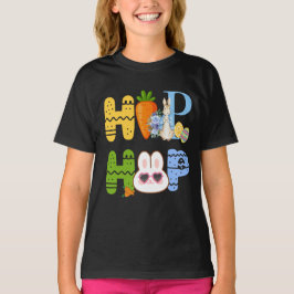 Schattigee Pasen "HOP HOP" Bunny & Carrot Spring T-shirt