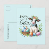 Schattigee Pasen koe tekst toevoegen Briefkaart (Voorkant / Achterkant)