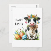 Schattigee Pasen koe tekst toevoegen Briefkaart (Voorkant / Achterkant)