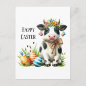 Schattigee Pasen koe tekst toevoegen Briefkaart (Voorkant)