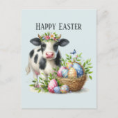 Schattigee Pasen koe tekst toevoegen Briefkaart (Voorkant)