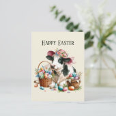 Schattigee Pasen koe tekst toevoegen Briefkaart (Staand voorkant)