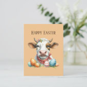 Schattigee Pasen koe tekst toevoegen Briefkaart (Staand voorkant)