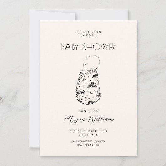 Schattigee pasgeboren baby-slaap kaart (Voorkant)