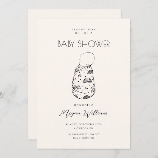 Schattigee pasgeboren baby-slaap kaart (Voorkant / Achterkant)