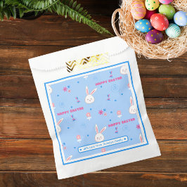 Schattigee pasta blauwe kleur paashaas bloemig bedankzakje