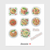 Schattigee pasta dinerliefhebbers sticker (Vel)