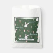 Schattigee pasta groene kleur paashaas bloemen bedankzakje (Voorkant)