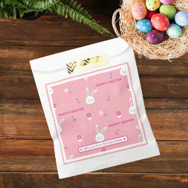 Schattigee pasta roze kleur paashaas bloemig bedankzakje