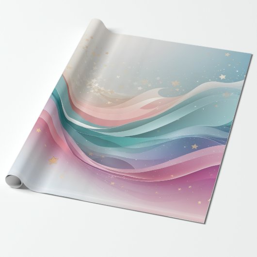 Schattigee pastakleur met ster cadeaupapier (Uitgerold)