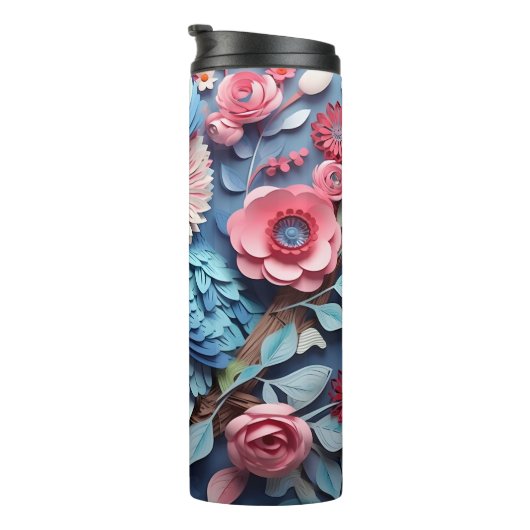 Schattigee pastel 3D Uil Thermosbeker (Geroteerd rechts)