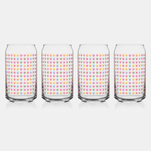 Schattigee pastel aangepaste Tiny snoep Harten Pat Blikvorm Glas (Voorkant)
