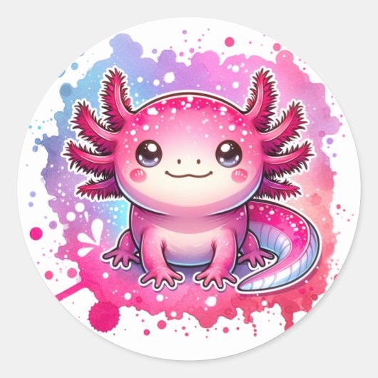 Schattigee pastel Axolotl Nieuw ontwerp Ronde Sticker (Voorkant)