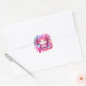 Schattigee pastel Axolotl Nieuw ontwerp Ronde Sticker (Envelop)