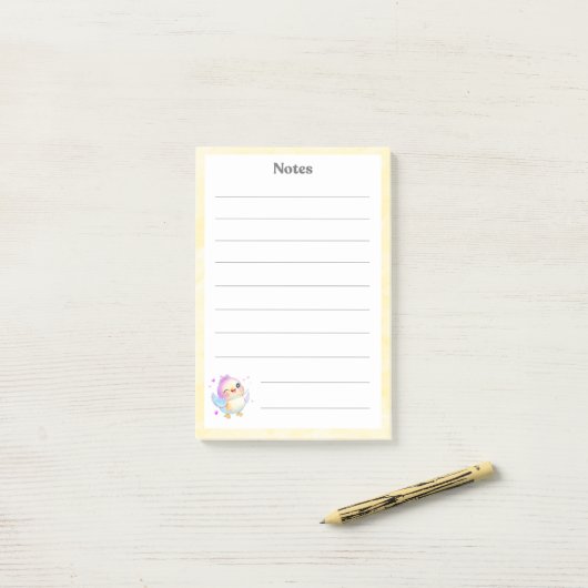 Schattigee Pastel Baby Bird Notitieblok Post-it® Notes (Op bureau)