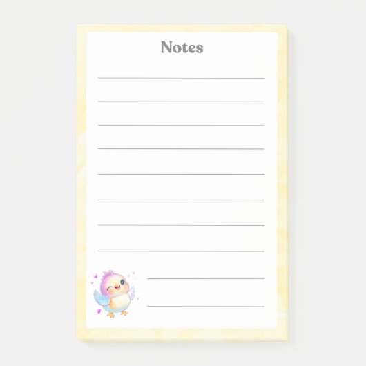 Schattigee Pastel Baby Bird Notitieblok Post-it® Notes (Voorkant)
