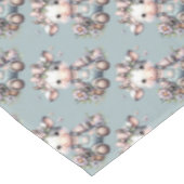 Schattigee Pastel Baby Koe in Overalls met Bloemen Tafelkleed (Gekanteld)