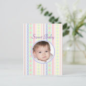 Schattigee pastel Baby Print Briefkaart (Staand voorkant)