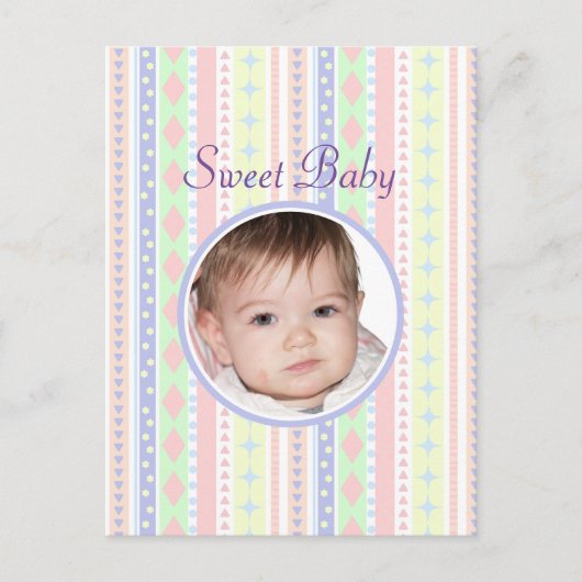 Schattigee pastel Baby Print Briefkaart (Voorkant)