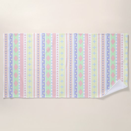 Schattigee pastel Baby Print Strandlaken (Voorkant)