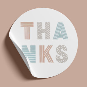 Schattigee pastel bedankt. Kinderverjaardag / Baby Ronde Sticker