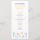 Schattigee Pastel Bloemen Kleurrijke Paaszondag Br Menu (Voorkant)