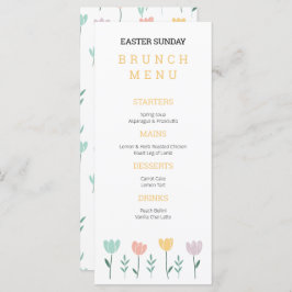 Schattigee Pastel Bloemen Kleurrijke Paaszondag Br Menu