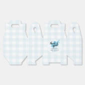 Schattigee Pastel Blue Gingham Baby Meisje Douche Bedankdoosjes (Ongevouwen)