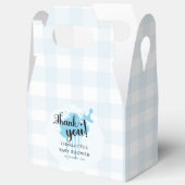 Schattigee Pastel Blue Gingham Baby Meisje Douche Bedankdoosjes (Open)