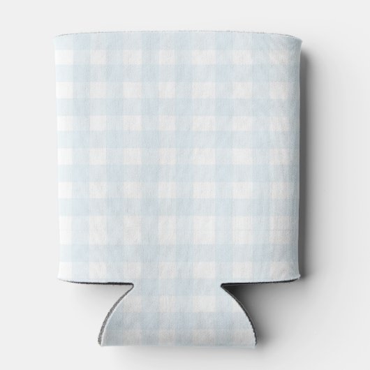 Schattigee Pastel Blue Gingham Blikjeskoeler (Achterkant)