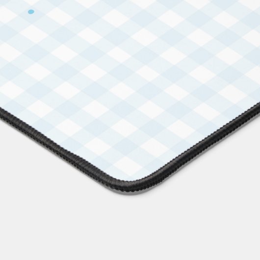 Schattigee Pastel Blue Gingham Pattern Desk Mat (Hoek)