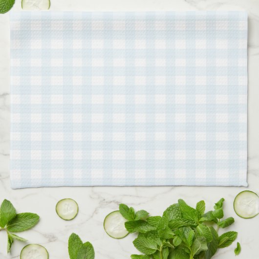 Schattigee Pastel Blue Gingham Theedoek (Gevouwen)