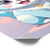 Schattigee Pastel Blue Kitten - Schattig Kwekerij Poster (Hoek)