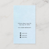 Schattigee Pastel Blue Script Earring Display Visitekaartje (Achterkant)