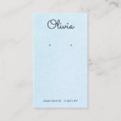 Schattigee Pastel Blue Script Earring Display Visitekaartje (Voorkant)