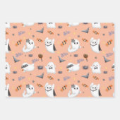 Schattigee Pastel Brown Boo Ghost Halloween Inpakpapier Vel (Voorkant)