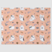 Schattigee Pastel Brown Boo Ghost Halloween Tissuepapier (Voorkant)
