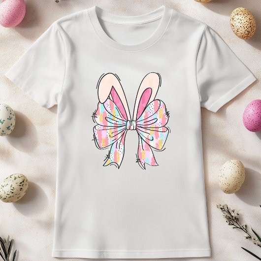 Schattigee Pastel Bunny Bow T-shirt
