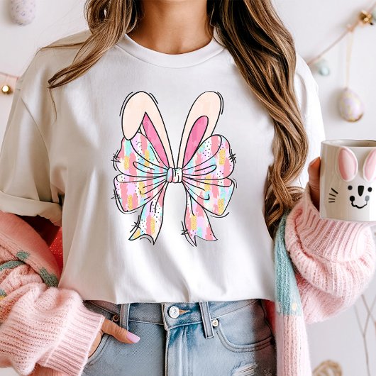Schattigee Pastel Bunny Bow T-shirt