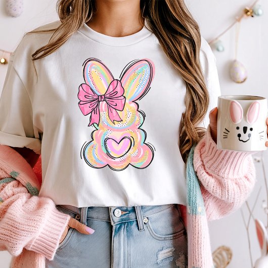 Schattigee Pastel Bunny Bow T-shirt