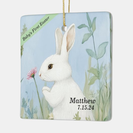 Schattigee Pastel Bunny Easter Keramisch Ornament (Links)