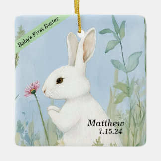 Schattigee Pastel Bunny Easter Keramisch Ornament